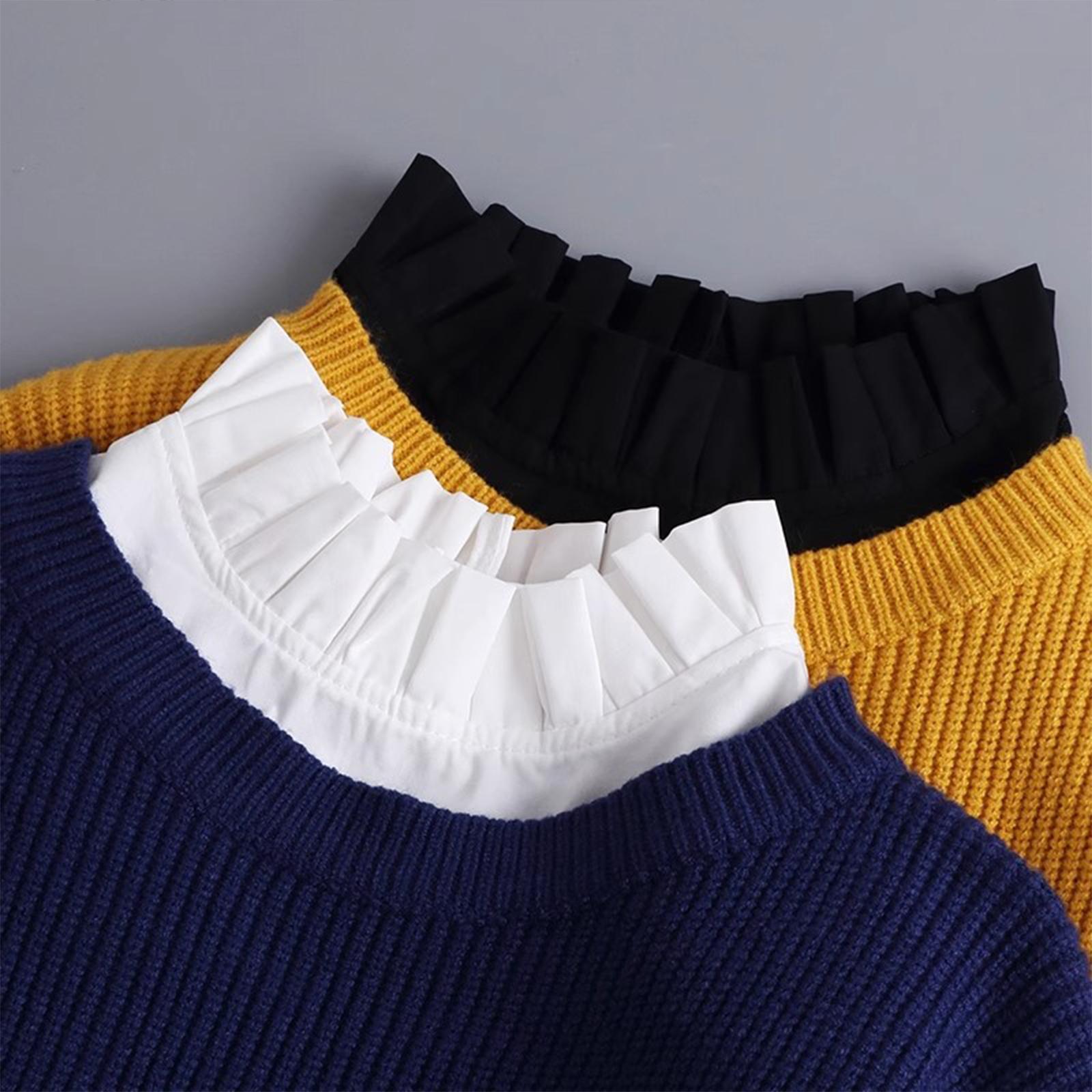 Shirts - ياقة زخرفية متعددة الاستخدامات للنساء، ناعمة،