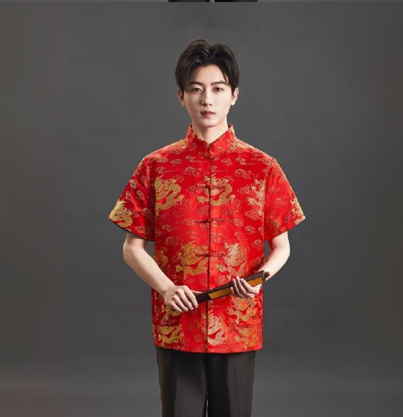 تي شيرت رجالي جديد بتصميم صيني - مراجعة Mens Satin Silk Dress Shirt وسعره