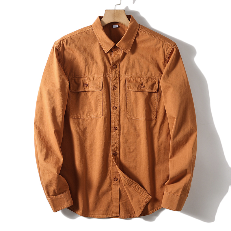 قميص رجالي بأكمام طويلة أحادي  - مراجعة Oxford Cotton Casual Shirt Business وسعره