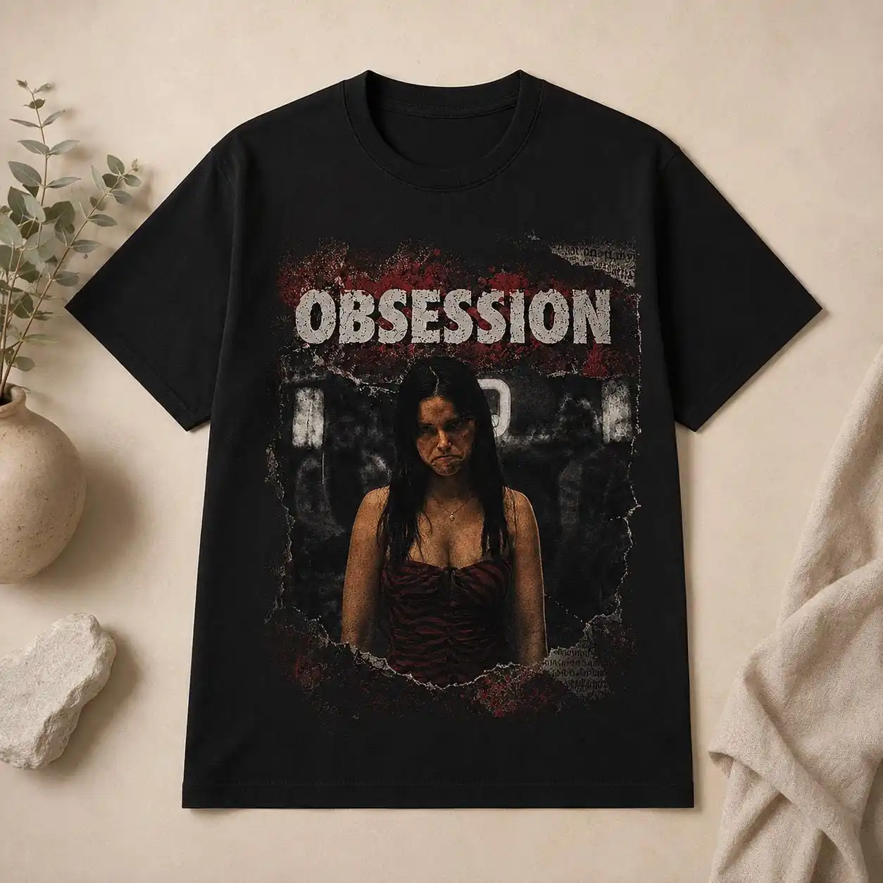 تي شيرت بطباعة جرافيكية من Obs - مراجعة Acid Wash Vintage Graphic T Shirt وسعره