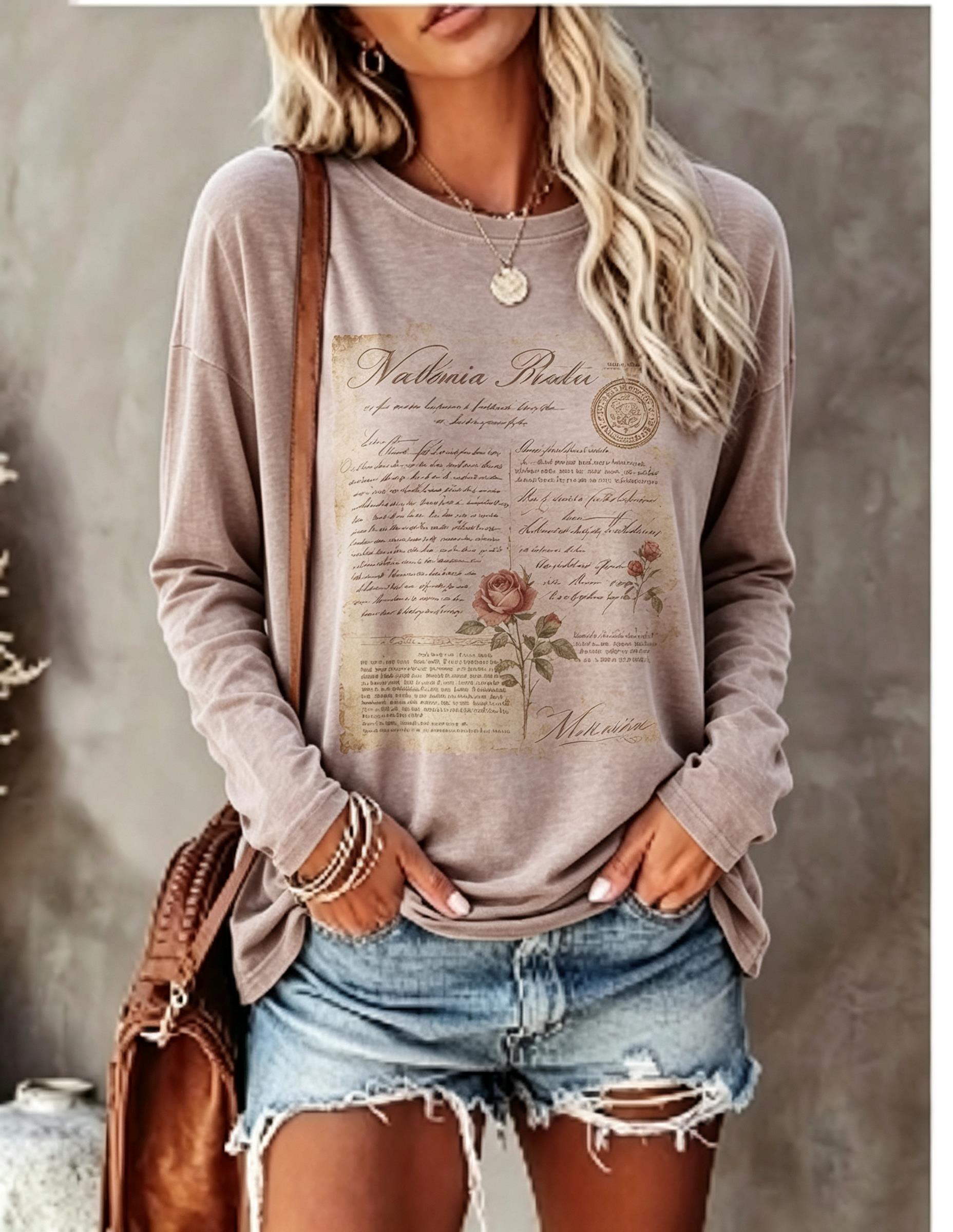 تي شيرت نسائي بأكمام طويلة، بت - مراجعة T-Shirts وسعره