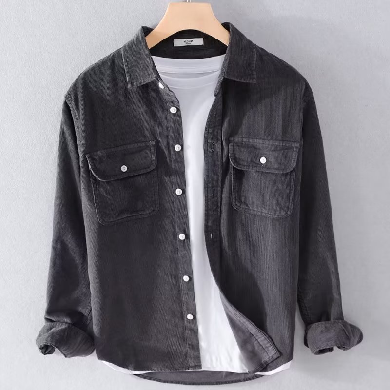 قميص رجالي من قماش الكوردروي ب - مراجعة Corduroy Button Up Shirt Men وسعره